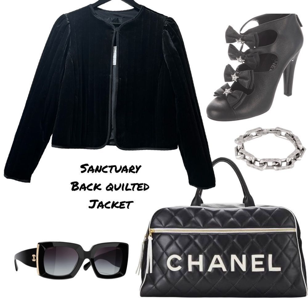 Black Sanctuary Velvet Quilted Jacket